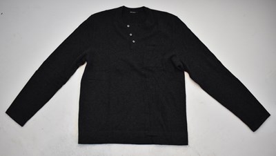 Lot 222 - JAMES PERSE; a dark grey 100% cashmere button...