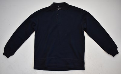 Lot 224 - ERMENEGILDO ZEGNA; a navy blue half button...