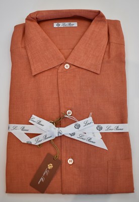 Lot 226 - LORO PIANA; an orange 'Andre' linen long...