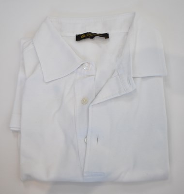 Lot 268 - LORO PIANA; a white cotton short sleeve polo...