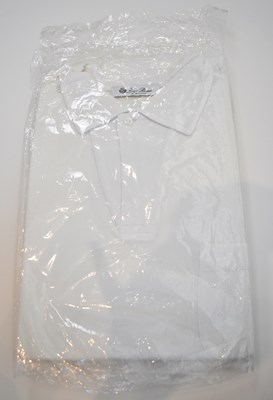 Lot 269 - LORO PIANA; a white cotton short sleeve polo...