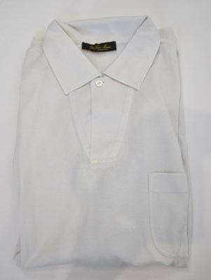 Lot 274 - LORO PIANA; a white cotton short sleeve polo...