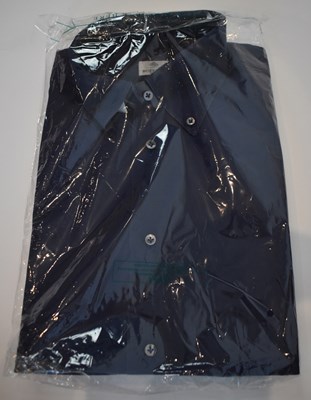 Lot 300 - BORRELLI; a navy blue cotton button down long...