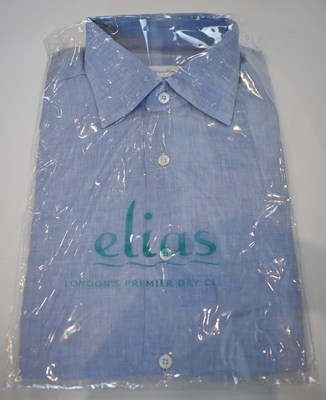 Lot 302 - ERMENEGILDO ZEGNA; a blue cotton long sleeve...