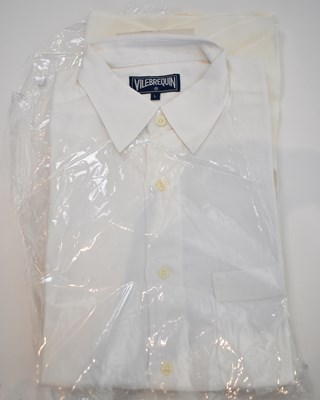 Lot 309 - VILEBREQUIN; a white linen long sleeve shirt,...