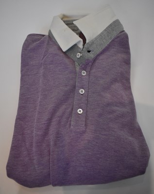 Lot 334 - BRUNELLO CUCINELLI; a purple cotton long...