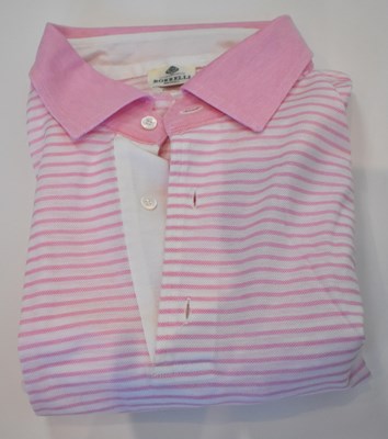 Lot 340 - BORRELLI; a pink and white striped cotton...