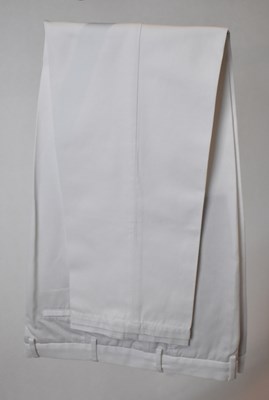 Lot 345 - LORO PIANA; a pair of white cotton trousers,...