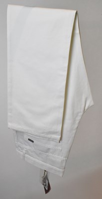 Lot 347 - LORO PIANA; a pair of white cotton jeans, size...