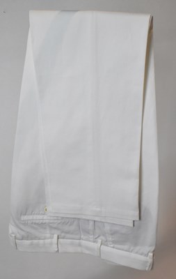 Lot 349 - LORO PIANA; a pair of white cotton trousers,...