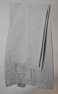 Lot 350 - LORO PIANA; a pair of beige cotton 'My Golf...