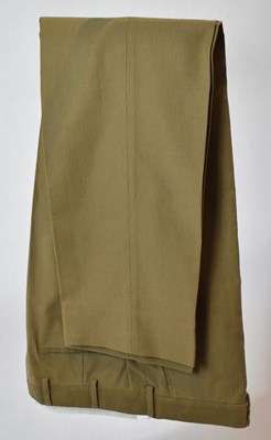 Lot 354 - LORO PIANA; a pair of brown cotton trousers,...