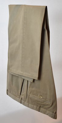 Lot 357 - LORO PIANA; a pair of brown cotton trousers,...