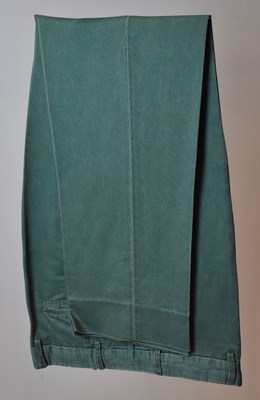 Lot 363 - LORO PIANA; a pair of green 'My Golf' cotton...