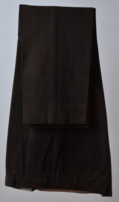 Lot 373 - LORO PIANA; a pair of brown trousers, size 52.