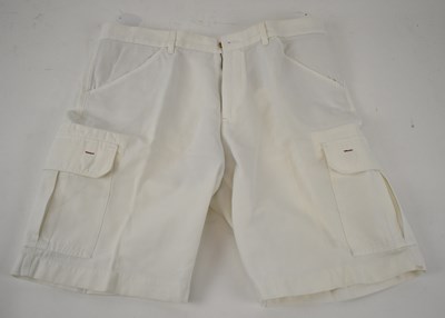 Lot 403 - LORO PIANA; a pair of white cotton shorts,...