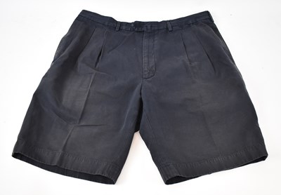 Lot 405 - LORO PIANA; a pair of navy blue cotton shorts,...