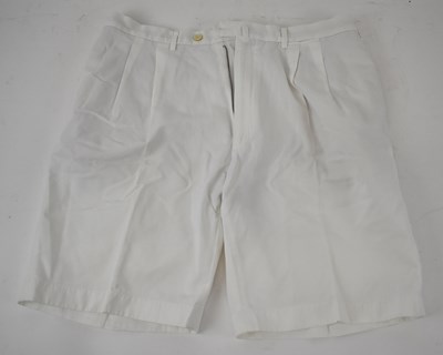 Lot 406 - LORO PIANA; a pair of white cotton shorts,...