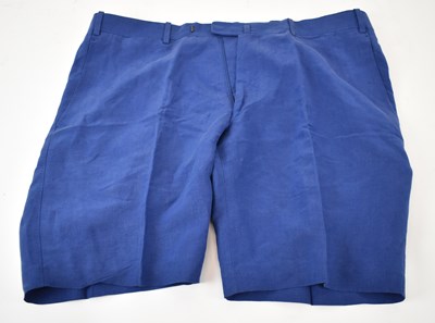 Lot 408 - BERNARD ZINS; a pair of blue cotton shorts,...