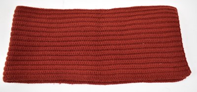 Lot 476 - LORO PIANA; a red 100% cashmere short scarf.