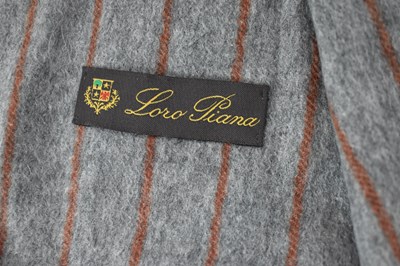 Lot 477 - LORO PIANA; a grey 100% cashmere scarf with...