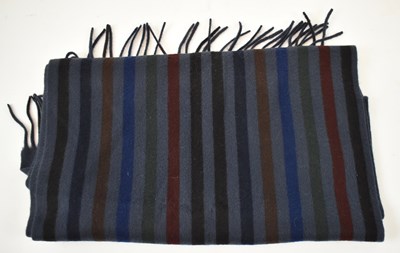 Lot 479 - LORO PIANA; a blue striped 100% cashmere scarf...