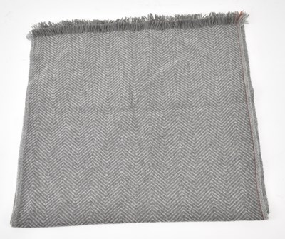 Lot 483 - LORO PIANA; a grey herringbone pattern 100%...