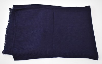 Lot 484 - JANAVI; a navy blue 100% cashmere scarf.