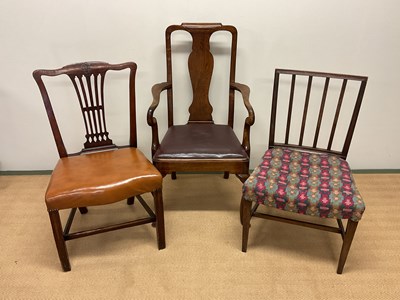 Lot 642 - One carver and two other chairs