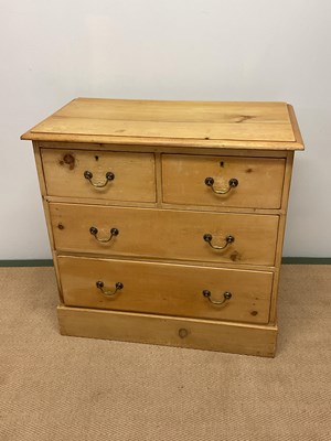 Lot 770 - A Pine chest two short, two long drawers  H;...