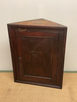 Lot 646 - A Welsh pine corner cabinet with painted...