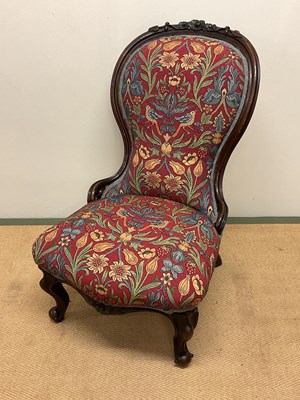 Lot 801 - An upholstered mahogany framed chair