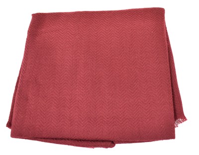 Lot 502 - JANAVI; a burgundy red cashmere scarf in...