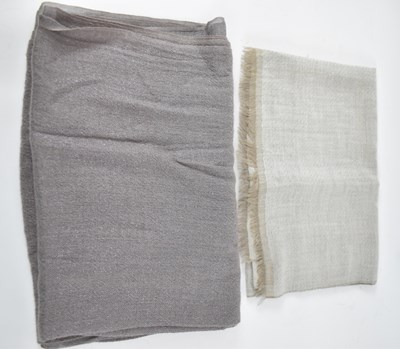 Lot 503 - KASHMIR LOOM; a cream 100% cashmere scarf and...