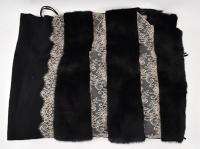 Lot 507 - A black cashmere mink and cream lace shawl.