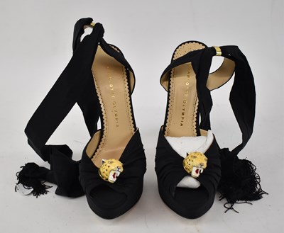 Lot 531 - CHARLOTTE OLYMPIA; a pair of black cloth...