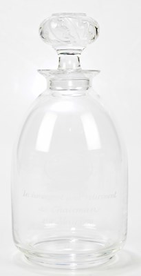 Lot 384 - LAURA ASHLEY; a glass decanter, inscribed 'In...