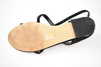 Lot 536 - ALDO; a pair of black suede flat sandals...