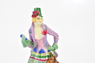 Lot 2207 - ROYAL DOULTON; HN1347, 'Moira With Dog',...