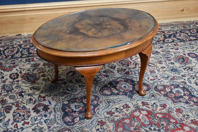 Lot 90 - A 1930s walnut coffee table, width 66cm,...