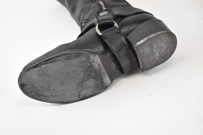 Lot 539 - DURO; a pair of flat black lady's leather...