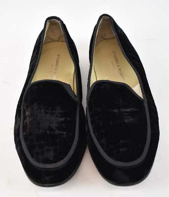 Lot 540 - STUBBS & WOOTTON; a pair black velvet slippers,...