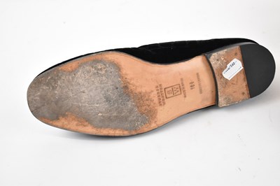 Lot 540 - STUBBS & WOOTTON; a pair black velvet slippers,...