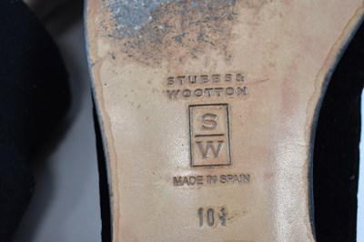 Lot 540 - STUBBS & WOOTTON; a pair black velvet slippers,...