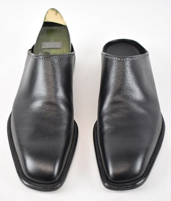 Lot 543 - JOHN LOBB; a pair of black leather mules, size...