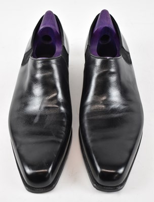 Lot 556 - BERLUTI; a pair of black leather shoes, size 9.5.