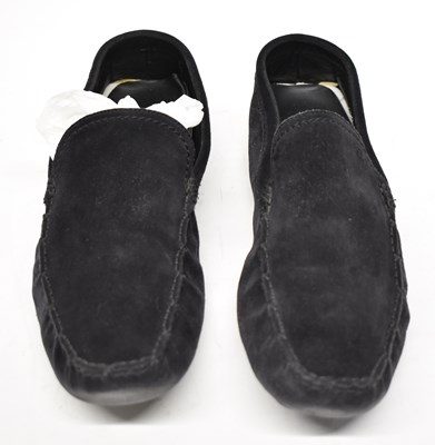 Lot 563 - ERMENEGILDO ZEGNA; a pair of black suede...