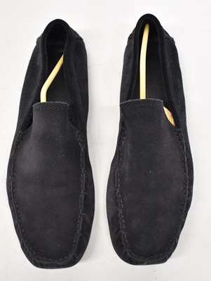 Lot 587 - ERMENEGILDO ZEGNA; a pair of black suede...