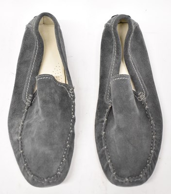 Lot 588 - TODS; a pair of green suede loafers, size 9.5.