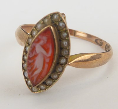 Lot 1025 - A 19th century 9ct rose gold ring